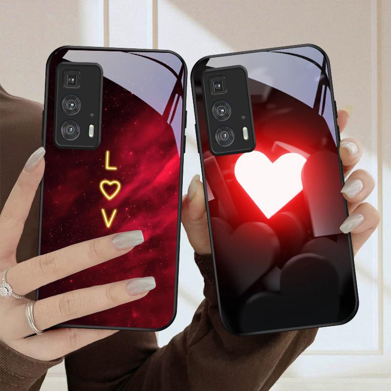Яркая Пламенная Роза Для Motorola Moto Edge 20 Lite 30 Pro 40 Neo 50 Ultra G14 G22 G24 Power 34 G35 X30 Pro Стеклянный Чехол Для Телефона