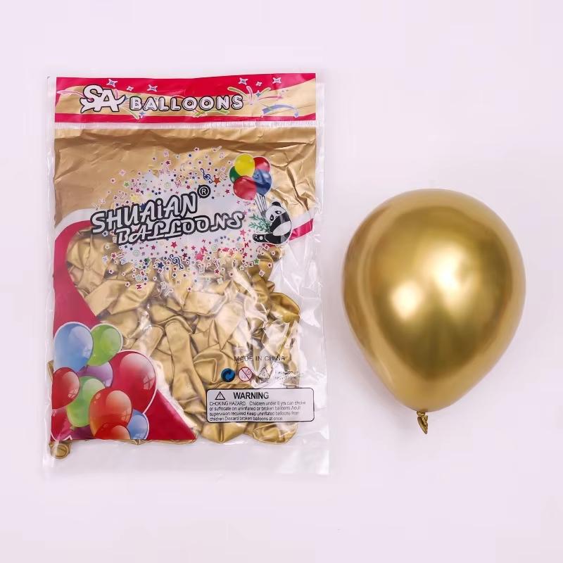 5 Inch Thick Metal Latex Balloons Net Red Chrome for Birthday Party Decorations Shopping Mall Layout Modelling Shuai'an Product