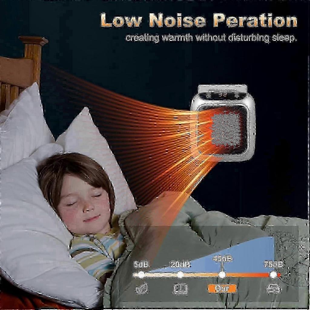 Portable 800W Ceramic Heater with Remote, Timer, LED Display & 2 Heat Settings