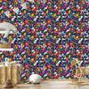 Wallpaper Small Flowers Navy Blue and Turquoise for Living Room and Bedroom 50x1000