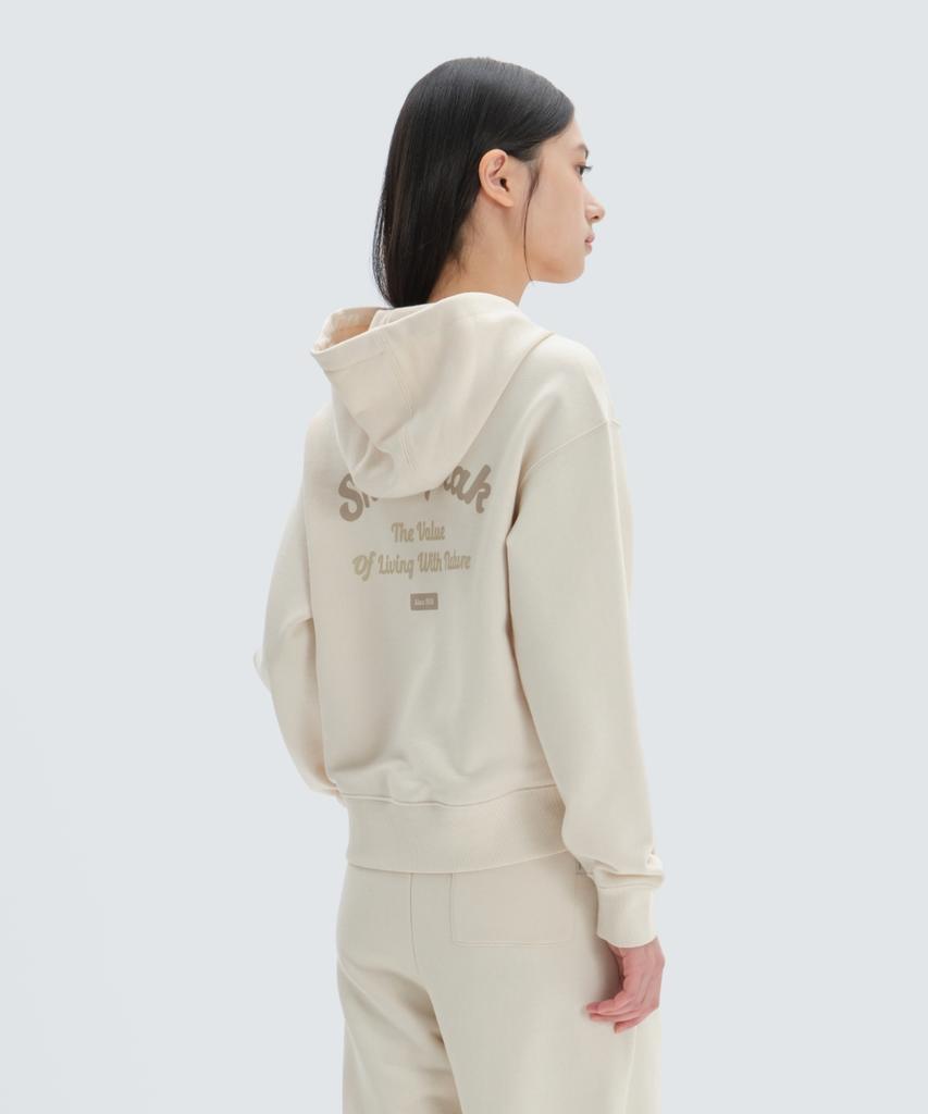Женская худи Snowpeak Apparel с надписью, полуукороченная (S24Fwfhd63) Кремовый цвет