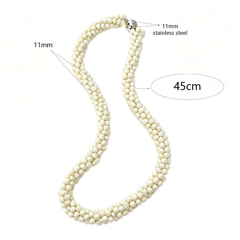 Multi-Layer Beads Women's Necklace Stainless Steel Magnetic Clasp Bohemian Necklace  Party