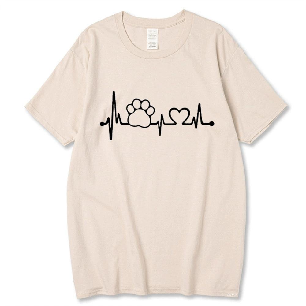 Maycaur New Love Heart Dogs Paws Print T Shirt Unisex Cartoon Tshirt Funny Black Tshirt Summer Fashion Oneck Aesthetic Tshirts