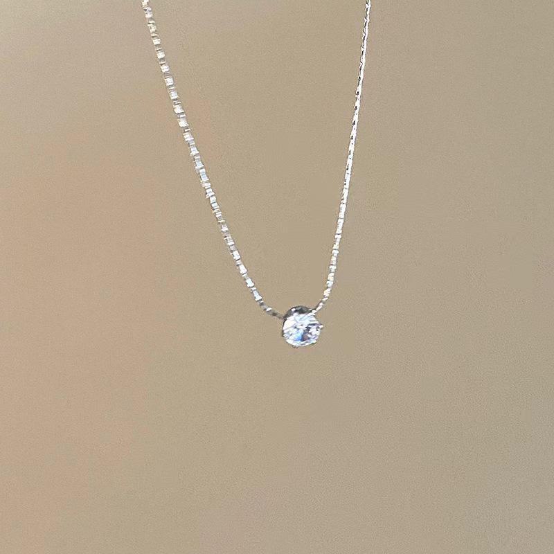 Zircon Pendant Necklace - Light Luxury Snake Chain for Women, 2025 Trendy Clavicle Design