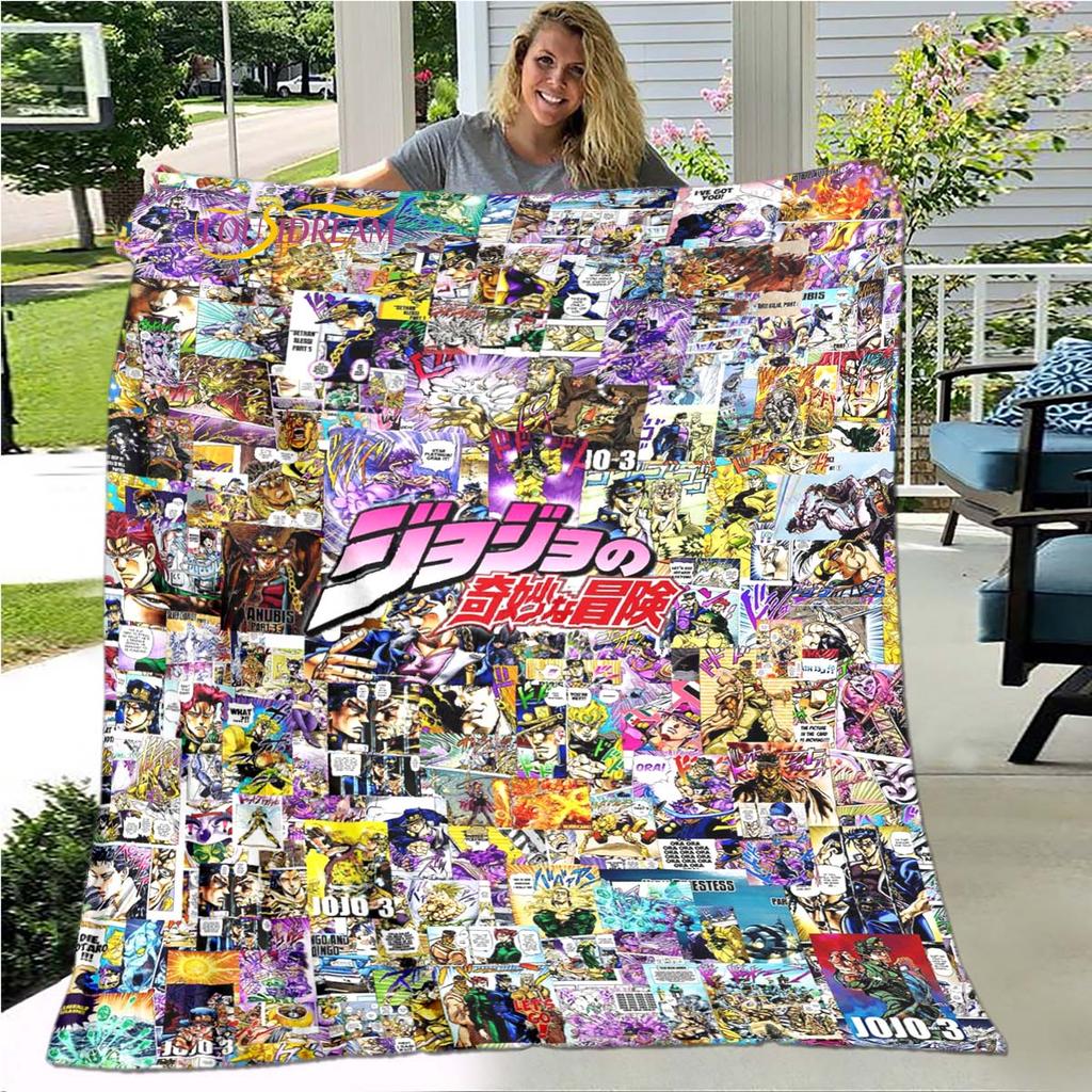 Фланелевое одеяло с 3D принтом «Невероятные приключения Джоджо», мягкое покрывало с мультяшным принтом, покрывало для дивана, одеяло