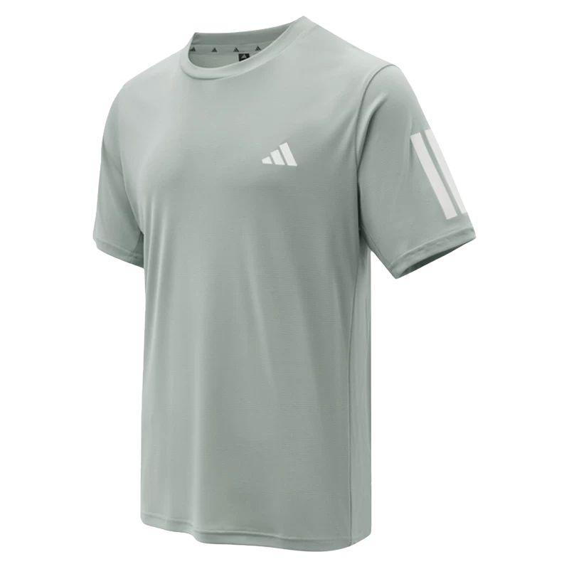adidas Футболки мужские шалфейно-зеленые с круглым вырезом умеренные KU8732