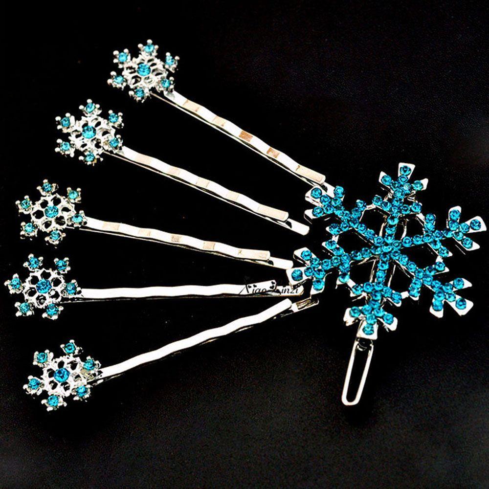 Bridal Wedding Barrette Comb Girls Fashion Snowflake Hairpin Jewelry Hair Clip Crystal