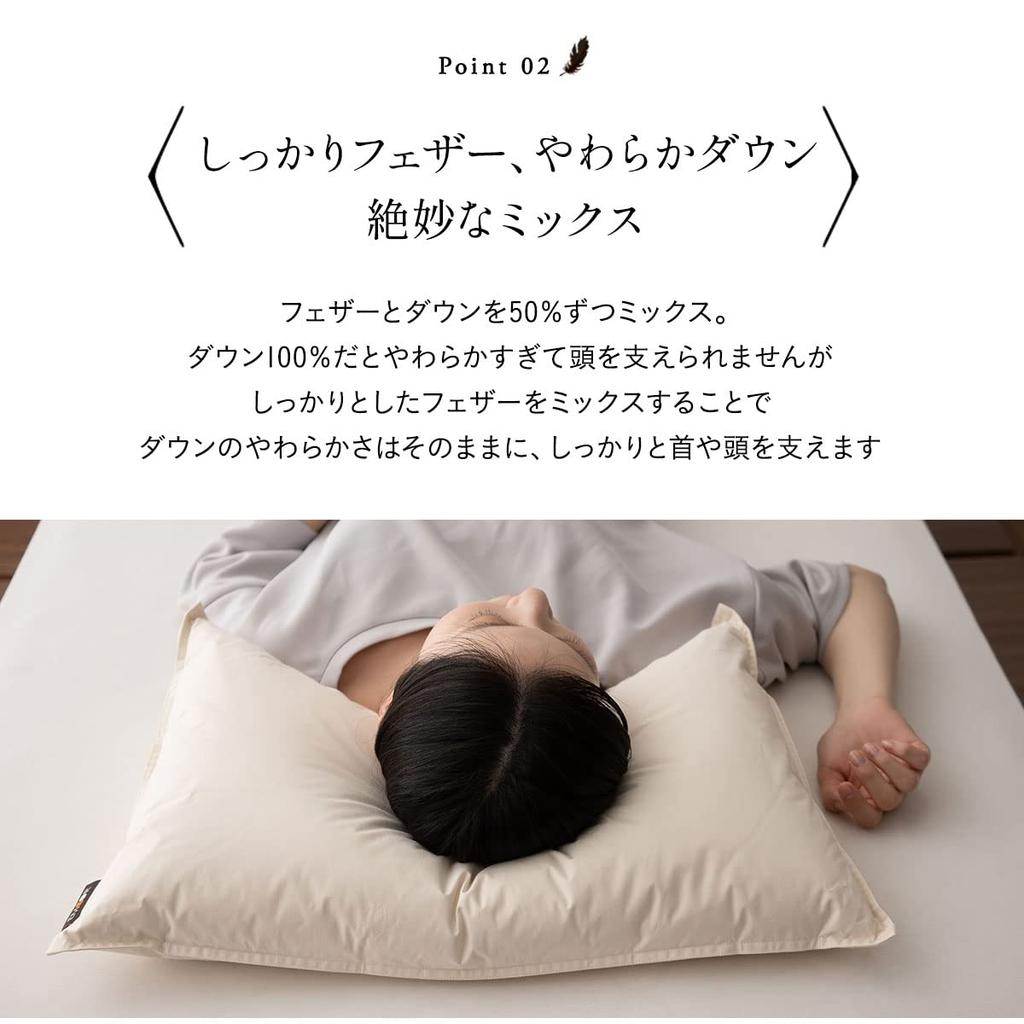Подушка из пуха гостиничного качества EMOOR "Rich Down Pillow" Прибл.. 43 x 63 см, Сделано в Японии