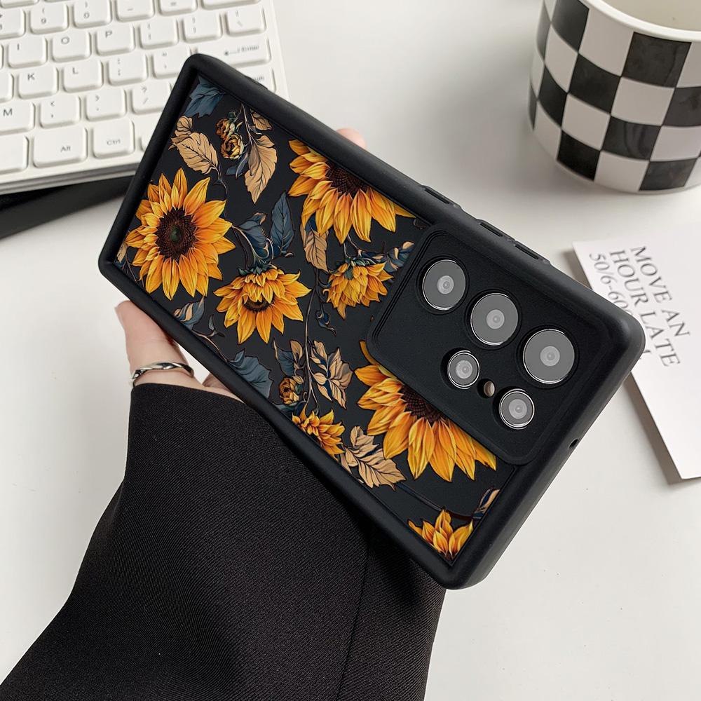 Мягкий ТПУ чехол для Samsung A55 5G S25 Ultra S24 FE A54 A16 A15 A53 A35 A34 A14 A13 A06 A05 A05s A33 A25 S23 S22 Plus Цветочный чехол