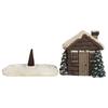 Бревенчатая курильница в рождественском стиле с хорошей детализацией, миниатюрный домик из смолы, цветостойкий