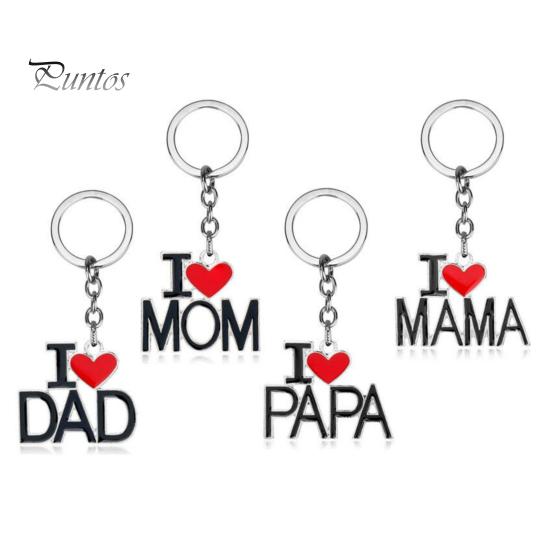 Брелок для ключей с подвеской в виде сумки для автомобиля, с надписью «Любовь, мама, папа», с двухсторонним гравированным дизайном, символизирующий связь родителей и детей