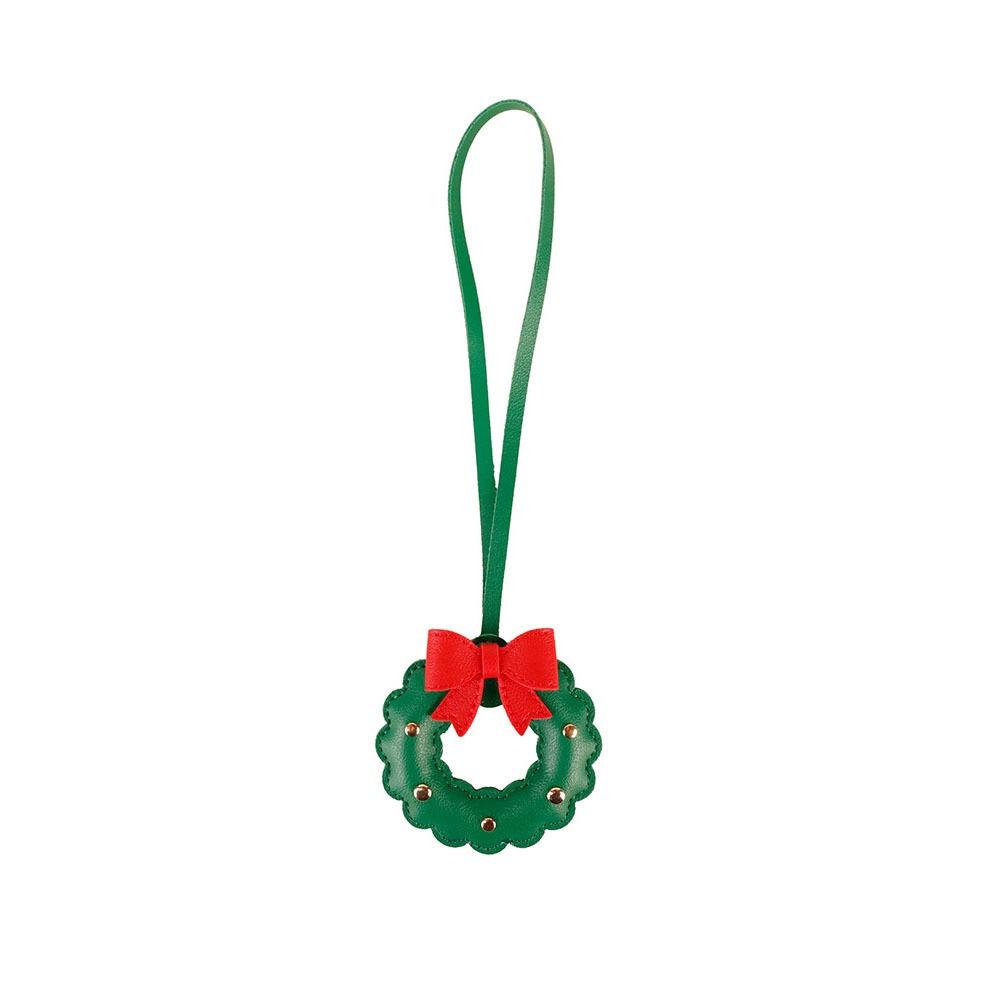Snowman Leather Santa Claus Keychain Santa Claus Pu Bag Pendant Christmas Bag Charm Car Key