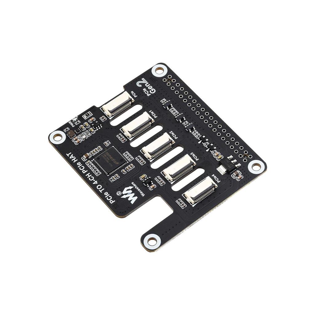 Стекируемая четырехканальная PCIe FFC плата расширения для Raspberry Pi 5 для нескольких HAT-модулей