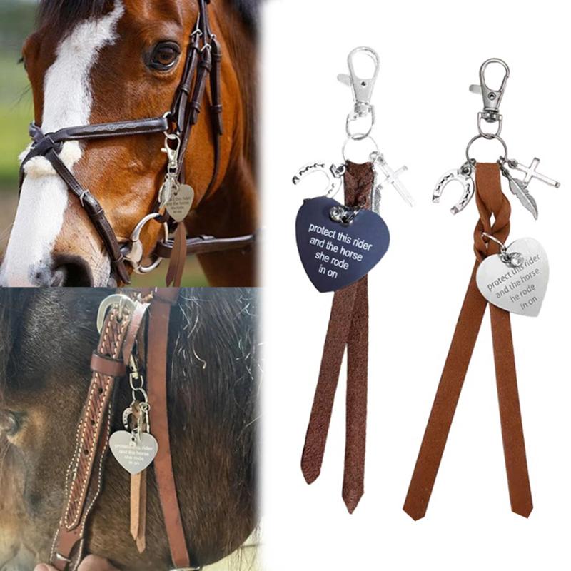 Protect This Rider And The Horse She Rode In On-Saddle Charm Fashionable Keychain Saddle Heart Charm Equestrian Riding Gift