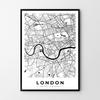 Плакат карта план города Лондон