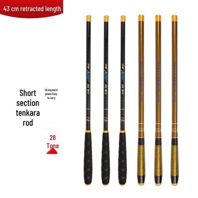 Ультракороткое карбоновое телескопическое удилище - Сверхжесткое, строй 28, Карманное удилище для ручья
