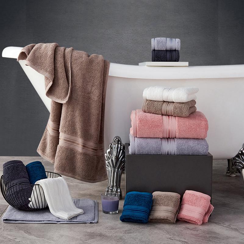 Новые утолщенные полотенца из египетского хлопка, однотонные полотенца для ванной, мягкие, супервпитывающие, удобные, для взрослых, банные полотенца