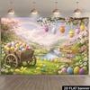 2D Spring Easter Wagon and Flowers Background Cloth Photo Booth Prop