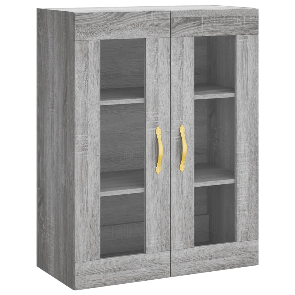 Vidaxl Witrynka Szary Dąb Sonoma 69,5X34X180Cm Materiał Drewnopochodny