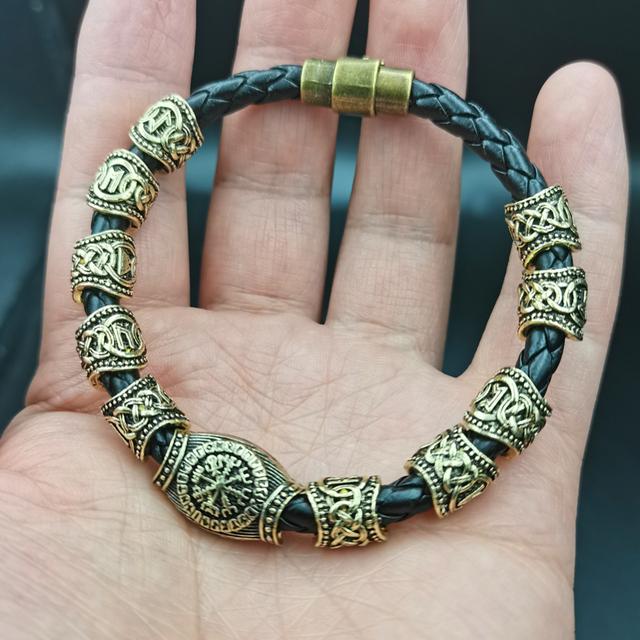 Браслет со скандинавскими рунами Викинго, 13 шт., руны, бусины, Vegvisir, компас, амулет, браслет викингов, славянские аксессуары
