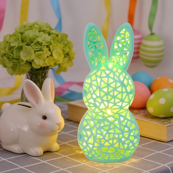 3D Printed Rabbit Lamp Hollow Bunny Night Light for Kid's Room Bedroom Nursery Easter Party Table