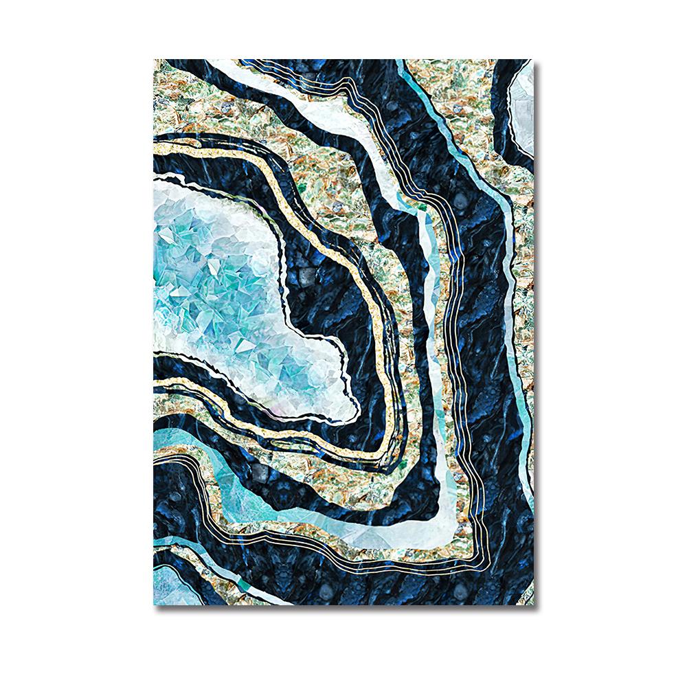 Скандинавская абстрактная зеленая мраморная текстура, настенная живопись на холсте, современная золотая фольга, постер с принтом, картина для украшения гостиной