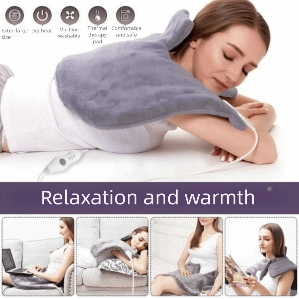 American Plug Electric Heating Pad 3 Temperature Adjustable Soft Comfortable Shoulder Neck Hot Compress Pad Flannel