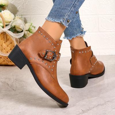 Женские ботинки челси большого размера, осенне-зимние новинки, одинарные туфли с заклепками, женские ботинки Мартин TEA