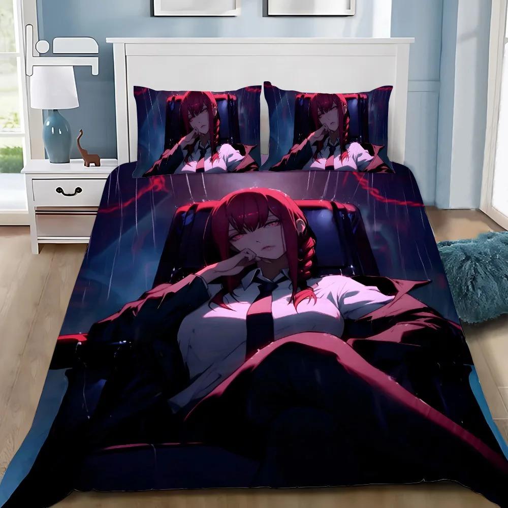 Изысканный 3D Человек-бензопила Обои Аниме Принт Постельное белье Пододеяльник Одеяло Кровать Взрослый Юношеский Девушка Мальчик Подарок
