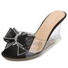 Women's Slanted Heel Sandals New Sexy Crystal Transparent High Heels Roman Double Wear Slanted Slippers LFD-1098-83