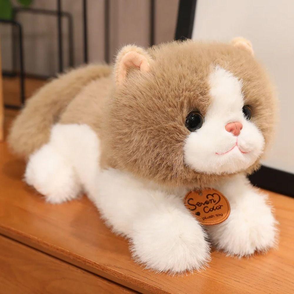 Stuffed Doll Simulation Cat Plush Toys Fluffy Animal Cartoon Kitty Dolls  Car Decor