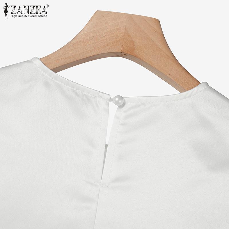 ZANZEA Женское повседневное платье с коротким рукавом с круглым вырезом и цветочным принтом