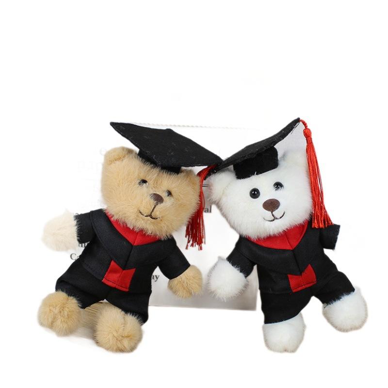 Cute Doctor Bear Plush Toy Keychain Adorable Teddy Bag Charm Pendant Doll