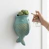 Rustic Style Fish Ornaments No-Drill Wall Mounted Planter Unique Decorative Floral Ware  Outdoor