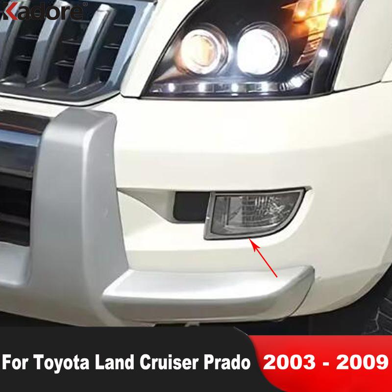 Для Toyota Land Cruiser Prado FJ120 2003-2007 2008 2009 Хромированные Накладки на Рамки Передних Противотуманных Фар Авто Аксессуары