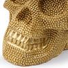 1pc, Resin Sparkling Golden Skull Statue With Intricate Detailing For Office Decoration Or Halloween Party