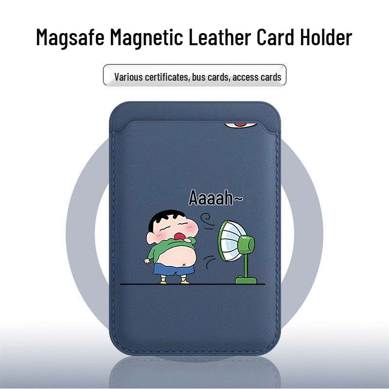 Чехол для телефона Crayon Shin-chan с держателем для карт из кожи MAGsafe
