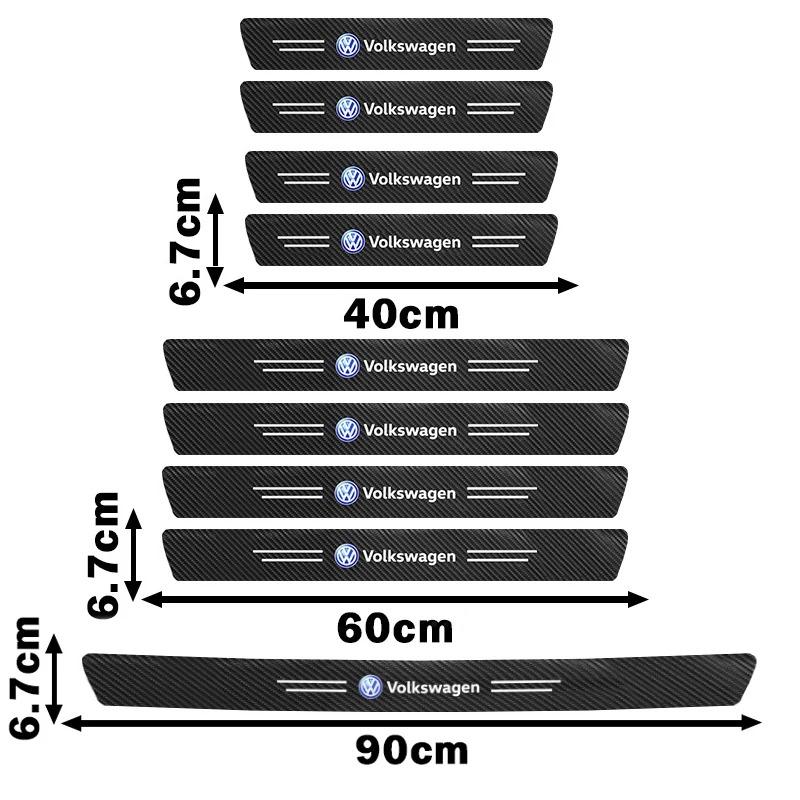 HIJK1 New Car Door Sill Plate Sticker Anti-scratch Strip Trunk Protection Decals For VW Beetle Polo Touran Golf Passat Bora Jetta