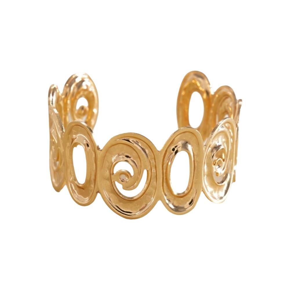 Metal Cuff Bangle Bracelet Non-Fading Women Wristband Fancy Spiral Arm Bracelet Party
