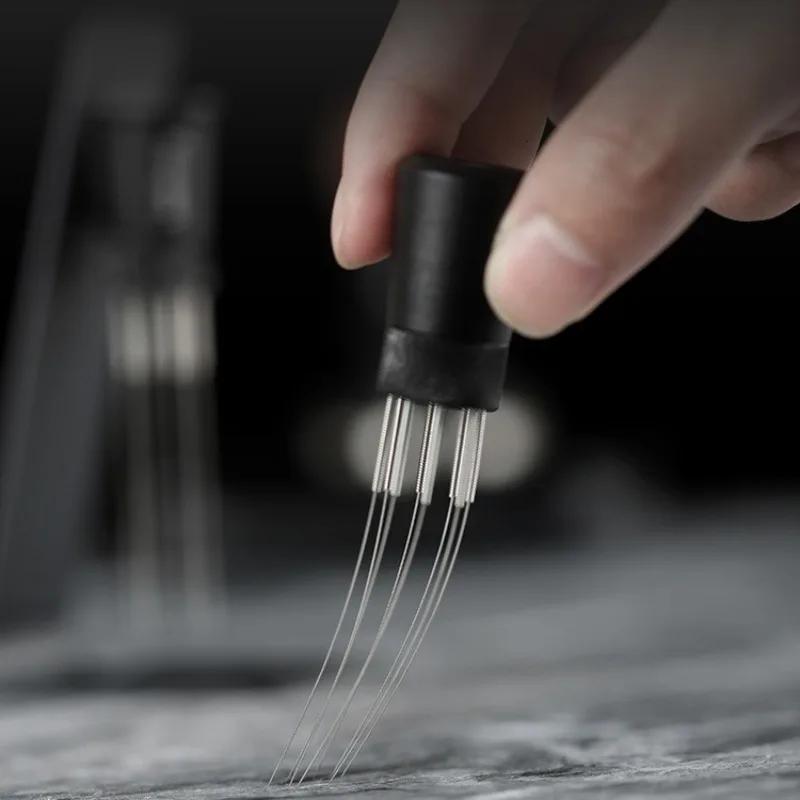 Игла для размешивания кофе эспрессо с 8 иглами Магнитная абсорбционная стойка Бариста Инструменты для размешивания кофе с подставкой