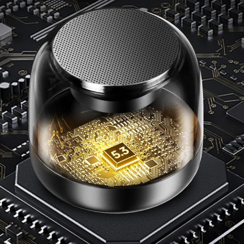 Портативная Bluetooth-совместимая колонка с 360° объемным звуком, глубоким басом, светодиодной подсветкой, аккумулятором 800 мАч, поддержкой USB и TF-карты для вечеринки на открытом воздухе