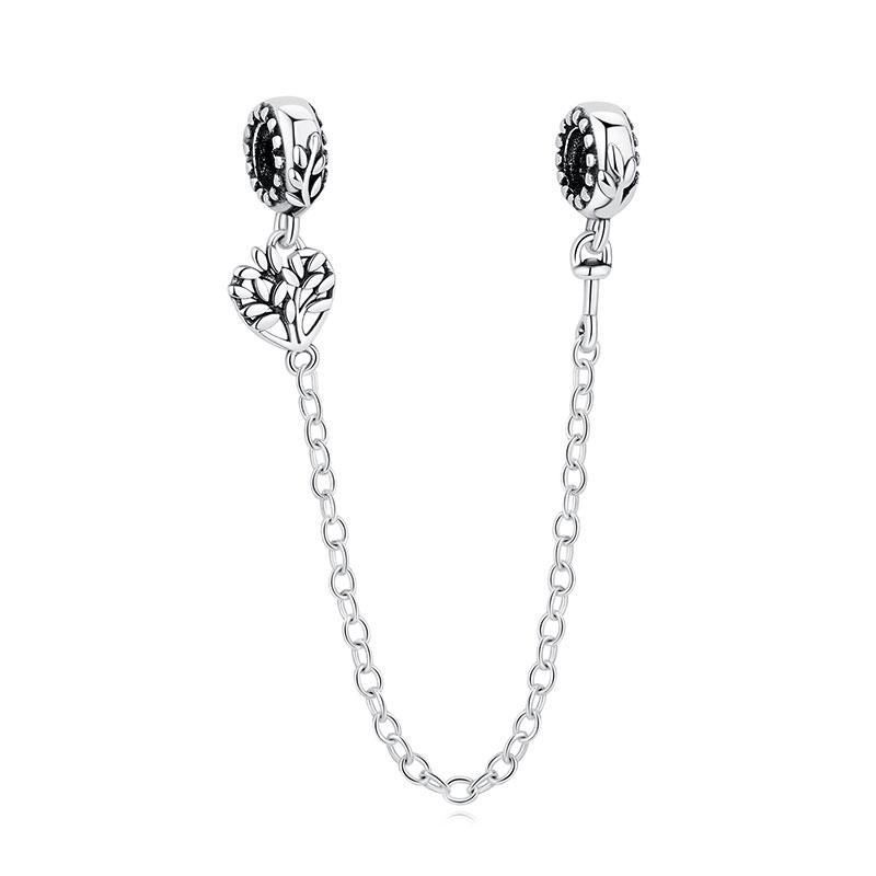 Original 925 Sterling Copper Charms Family Tree Love Heart Mom Pendant Beads Fit Brand Bracelets Necklaces Women DIY Zircon