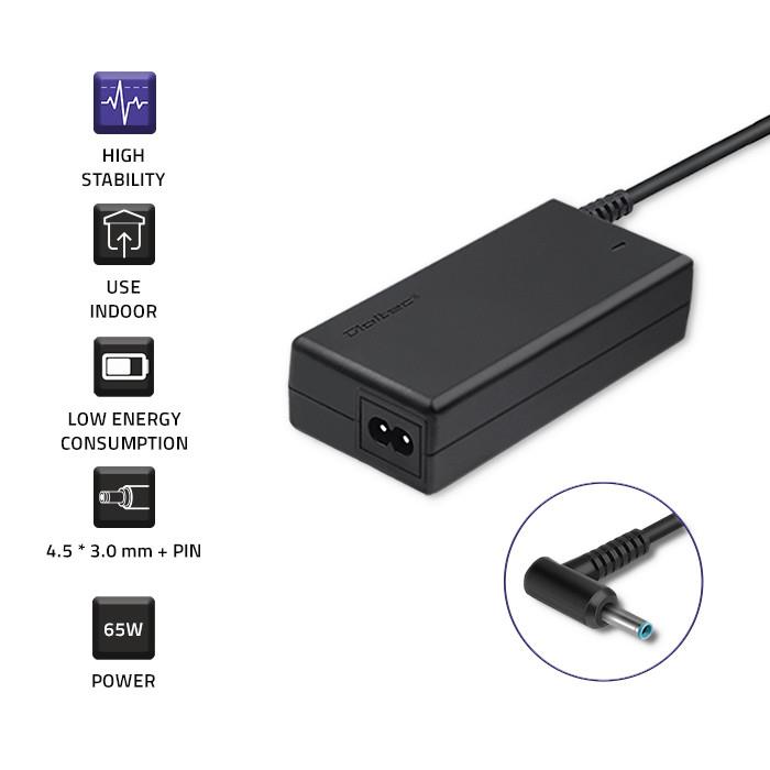 Zasilacz sieciowy Qoltec do HP/Compaq 19,5V | 3,33A | 4,5*3,0+pin