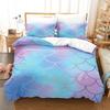 Laser Gradual Change Fish Scale 3D Digital Printing Three-Piece Set, Quilt Cover Pillowcase