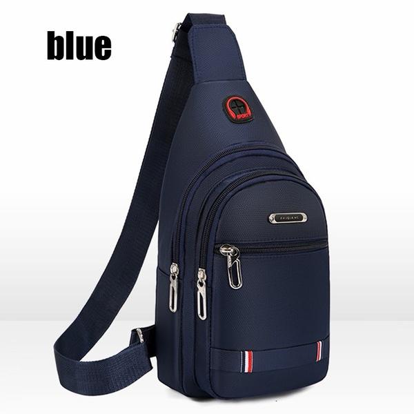 Men's Casual Multifunctional Chest Bag Nylon Shoulder Bag Double Storage Bag Waist Bag