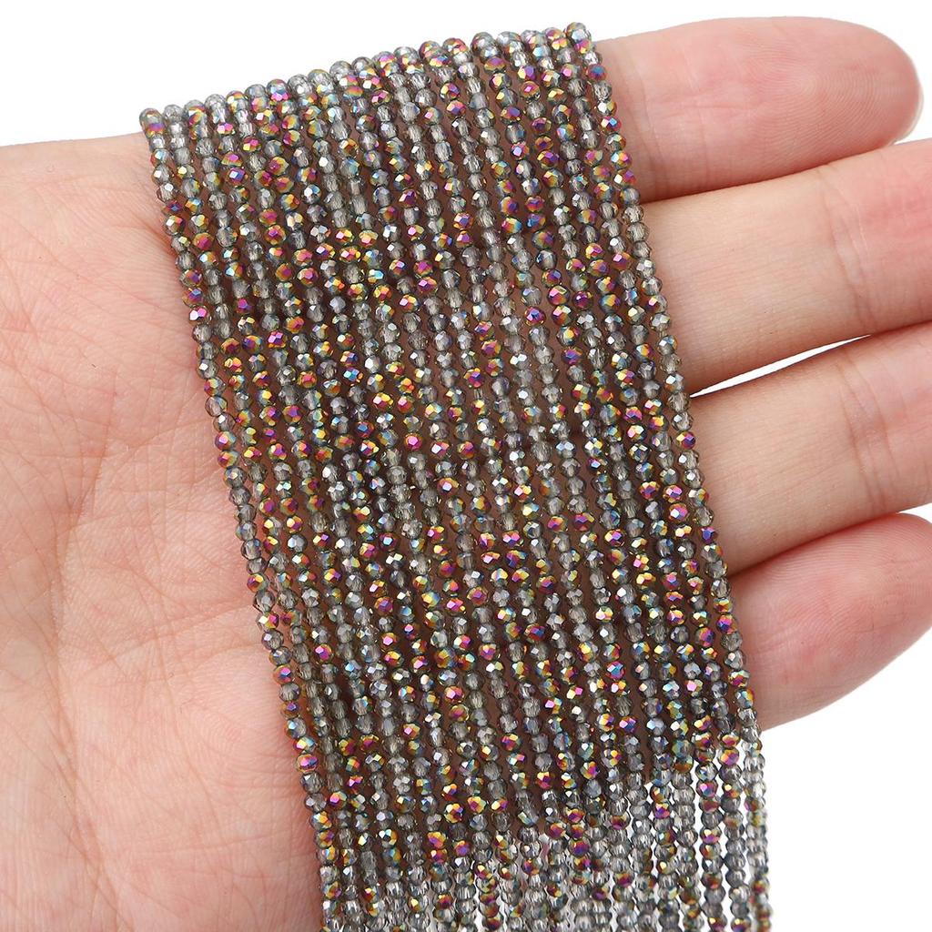 36cm Mini Glass Loose Beads Plated Color Faceted Beads For Jewelry Making DIY Necklace Bracelet Earring