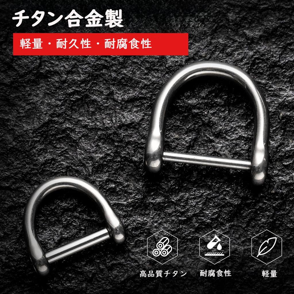 TISUR Keyring, Titanium, Keys, Cars, Motorcycles, D-Ring, For Smart Keys, Key Chain (Silver/Small x 2)