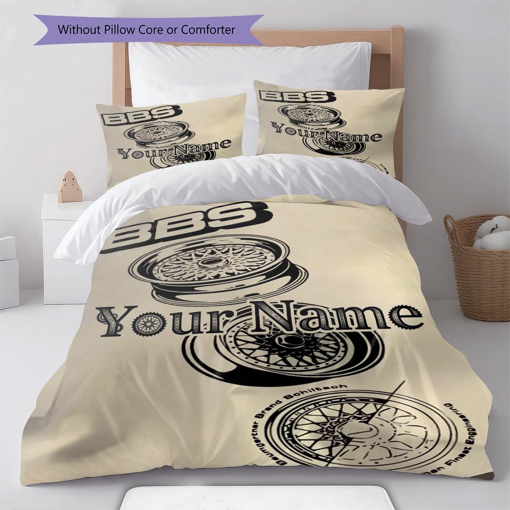 Bbs Gear Logo Custom Name Pattern Bedding Quilt Set Quilt Cover Pillowcase Home Birthday Gift(1 * duvet cover + 2 * pillowcase, without core)