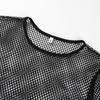 Sexy Black Hollow Out Mesh T-Shirt Female Skinny Crop Top New Fashion Summer Basic Tops For Women Fishnet Shirt
