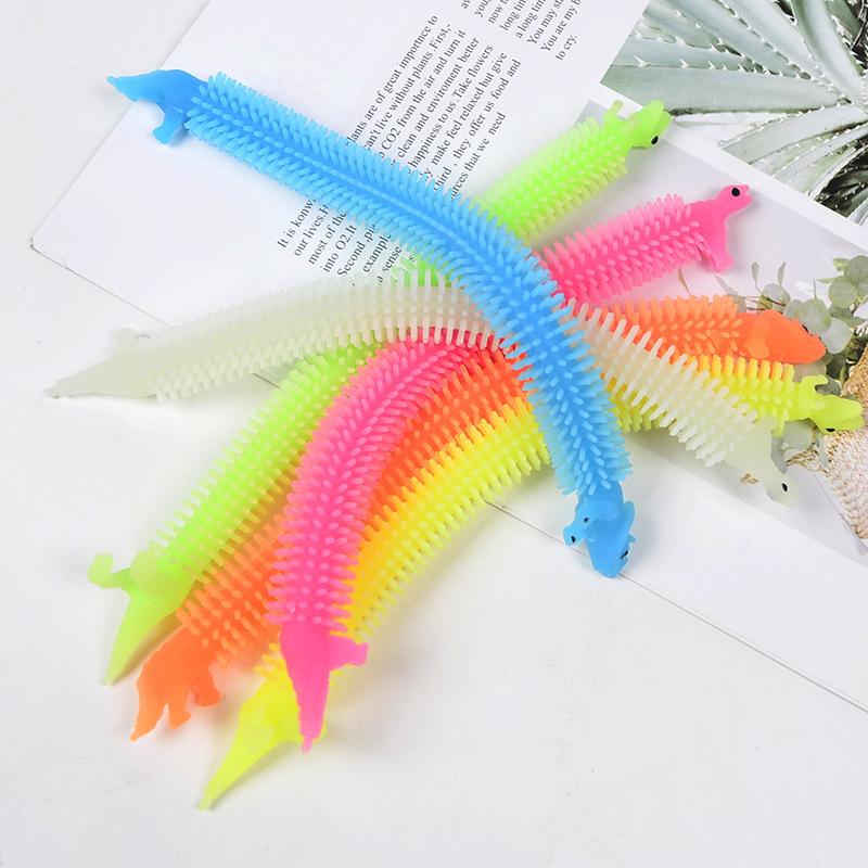 Dinosaur Stretch Rope Toys Tpr Soft Gel Worm Noodles - Kids' Finger Training & Stress Relief Toys - Christma